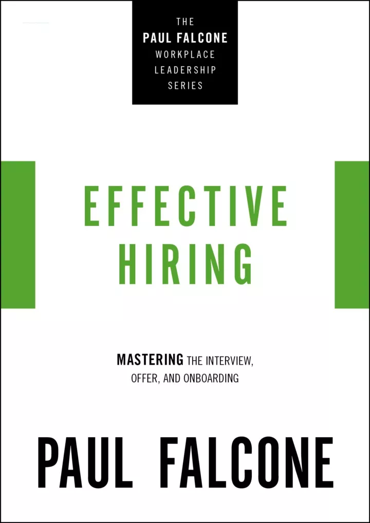 effective hiring mastering the interview offer