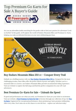 top premium go karts for sale a buyer s guide