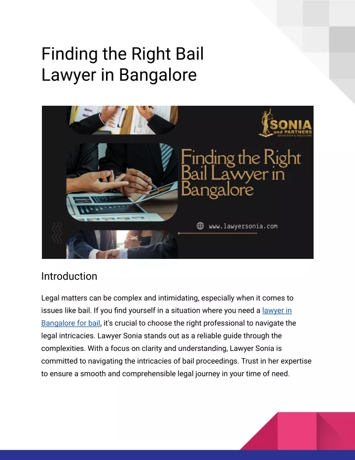 finding the right bail lawyer in bangalore