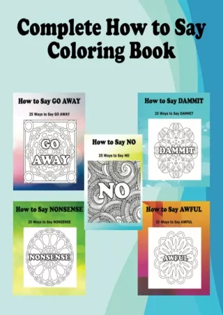[PDF READ ONLINE] Complete How to Say Coloring Book