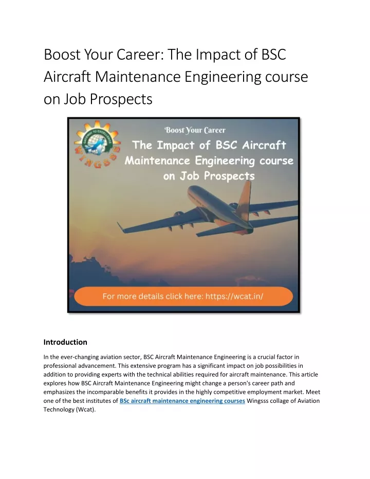 boost your career the impact of bsc aircraft