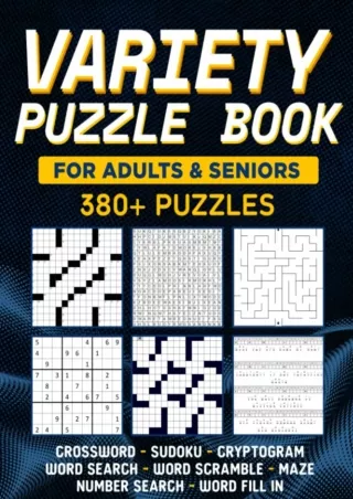 DOWNLOAD/PDF Variety Puzzle Book For Adults & Seniors: 380  Brain Activities Featuring