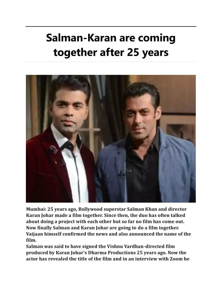 salman karan are coming together after 25 years