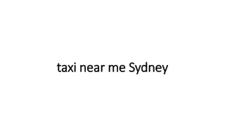 taxi near me Sydney