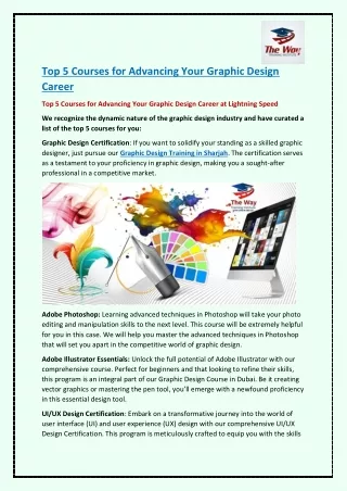 top 5 courses for advancing your graphic design
