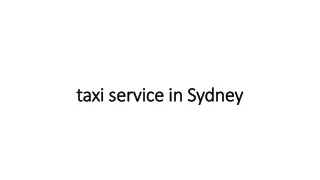 taxi service in Sydney