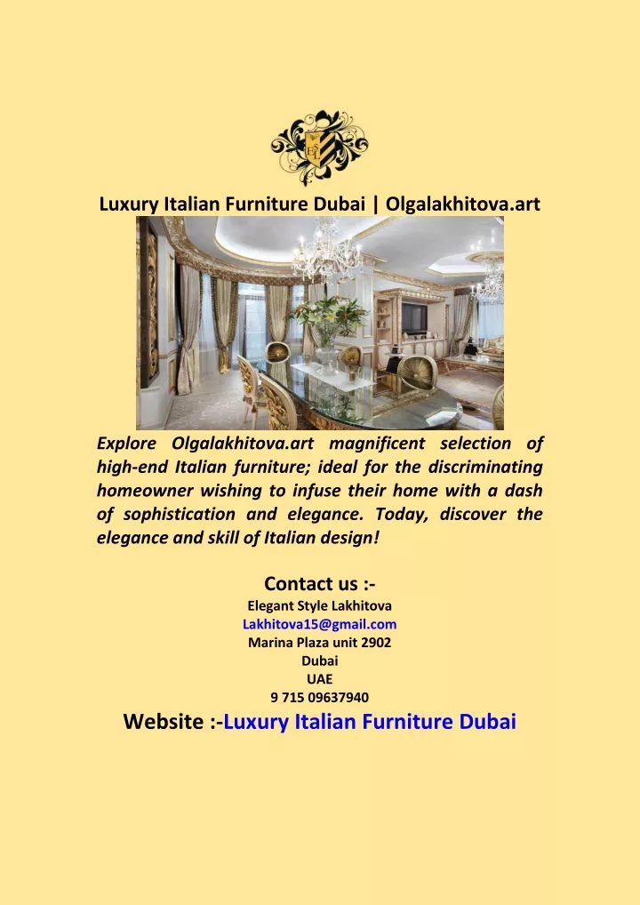 luxury italian furniture dubai olgalakhitova art