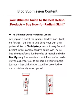 Your Ultimate Guide to the Best Retinol Products – Buy Now for Radiant Skin!