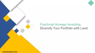 Fractional Acreage Investing: Diversify Your Portfolio with Land