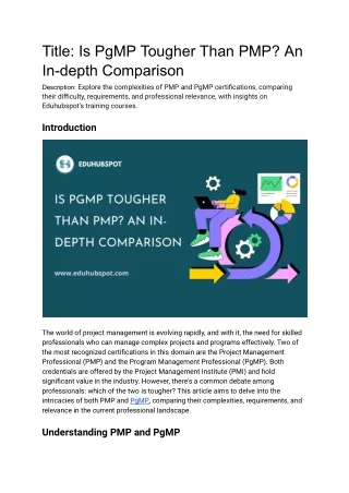 title is pgmp tougher than pmp an in depth