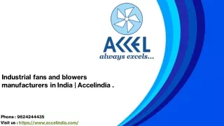 Industrial fans and blowers manufacturers in india | Accel India