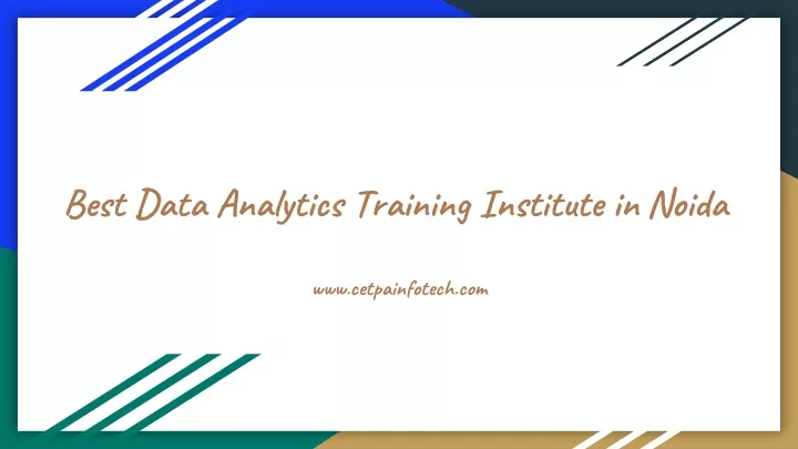 best data a nalytics training institute in noida