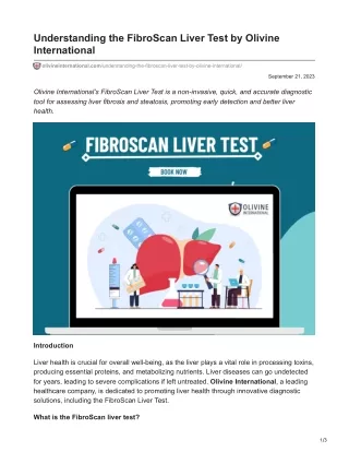 olivineinternational.com-Understanding the FibroScan Liver Test by Olivine International