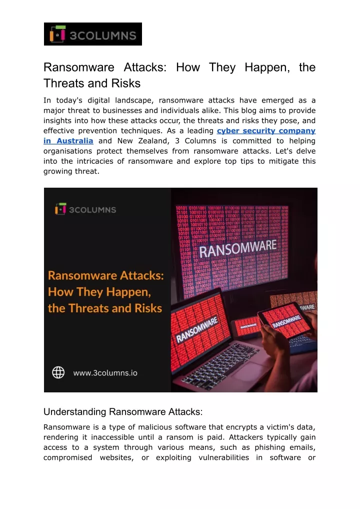 PPT - Ransomware Attacks_ How They Happen, The Threats And Risks ...