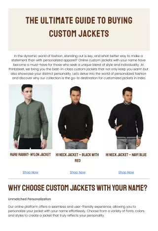 Online Custom Jackets