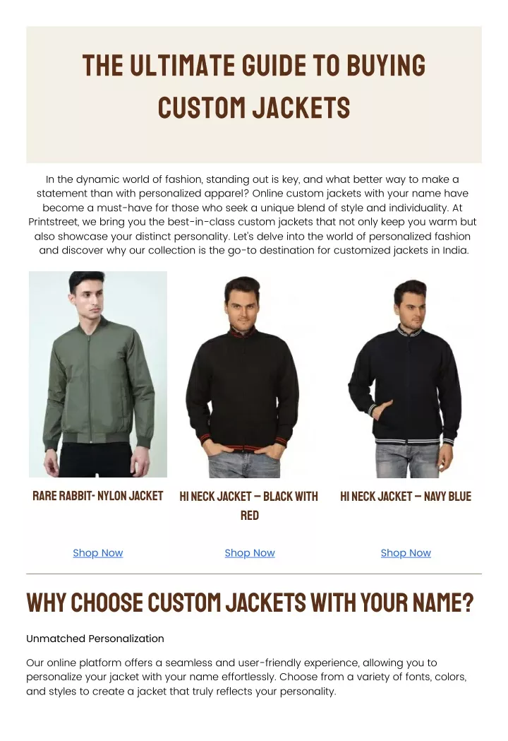 the ultimate guide to buying custom jackets