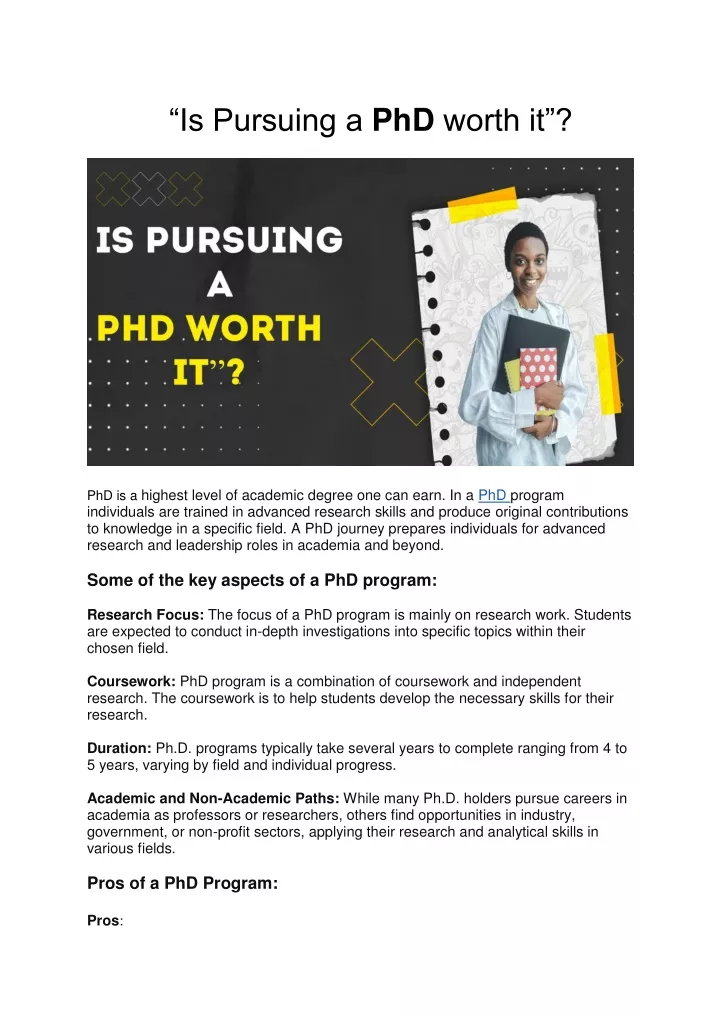 is pursuing a phd worth it
