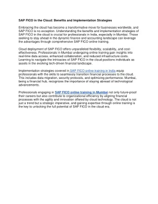sap fico in the cloud benefits and implementation