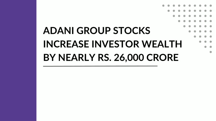 investor presentation adani