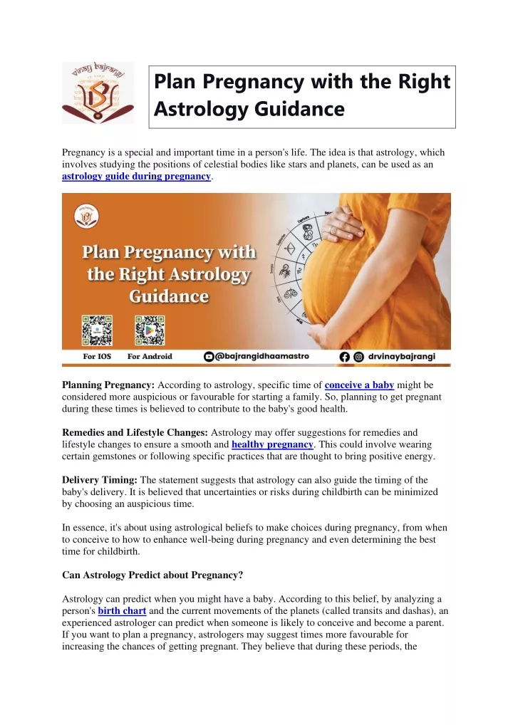plan pregnancy with the right astrology guidance