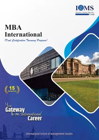 Global MBA Degree at ISMS Pune  Extensive MBA Duration