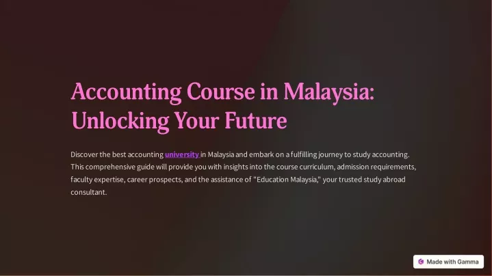 accounting course in malaysia unlocking your
