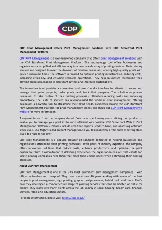 cdp print management offers print management