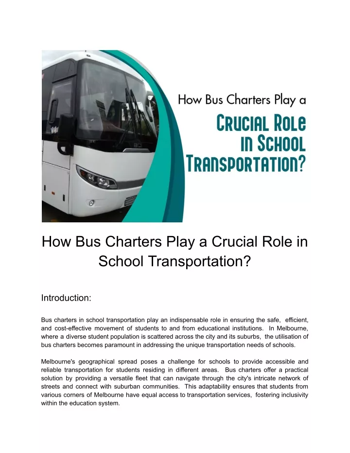 how bus charters play a crucial role in school