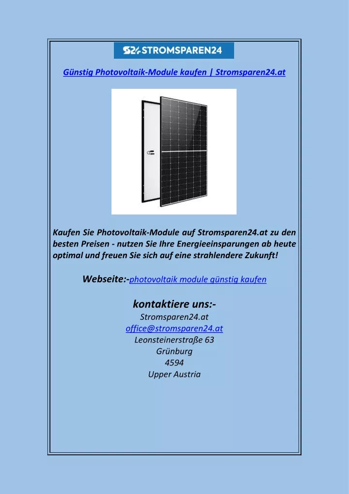 g nstig photovoltaik module kaufen stromsparen24
