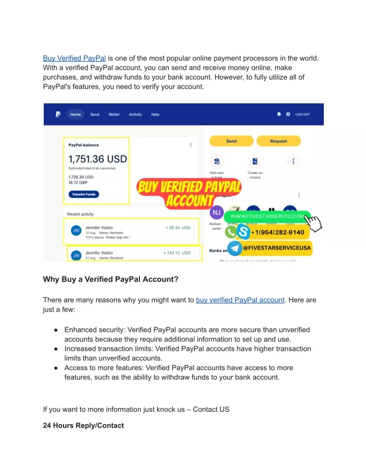 buy verified paypal is one of the most popular