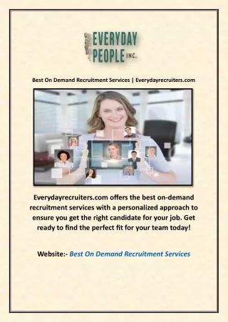Best On Demand Recruitment Services | Everydayrecruiters.com