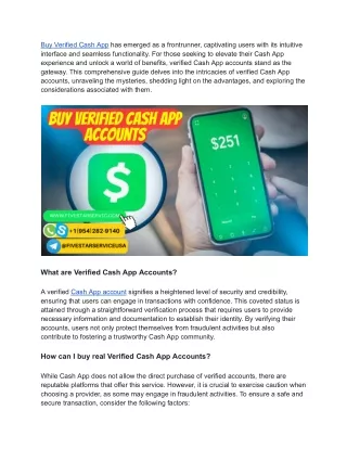 Buy Verified Cash App Accounts - A Comprehensive Guide