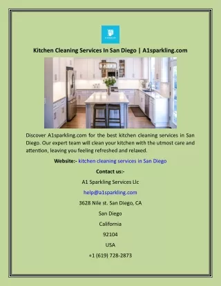 Kitchen Cleaning Services In San Diego  A1sparkling