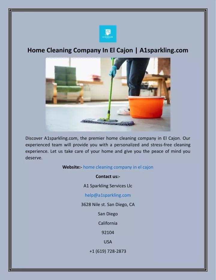 home cleaning company in el cajon a1sparkling com