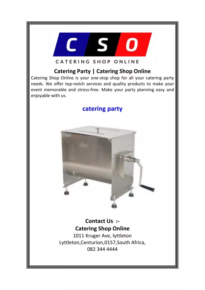 catering party catering shop online catering shop