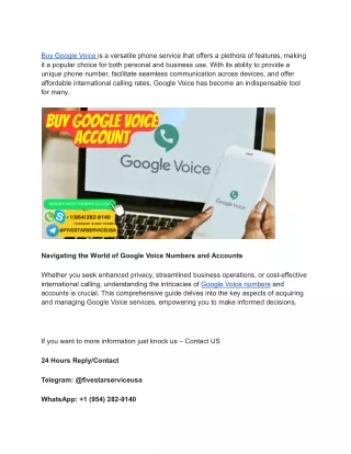 Buy Google Voice Numbers and Accounts