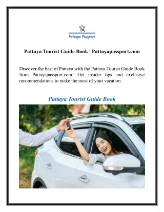Pattaya Tourist Guide Book  Pattayapassport.com