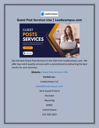Guest Post Services Usa  Leadscampus.com