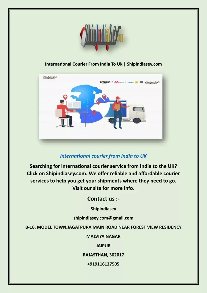 international courier from india