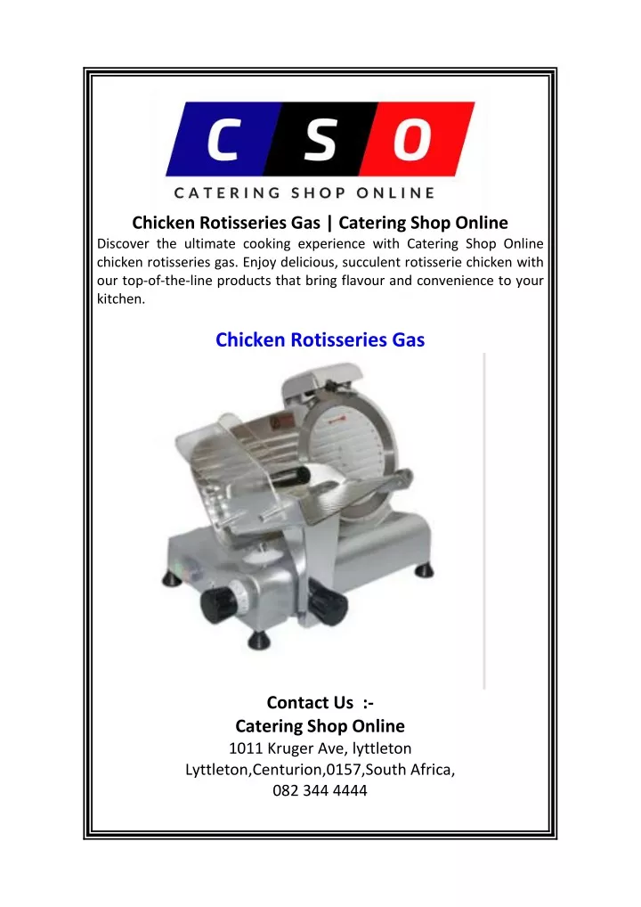chicken rotisseries gas catering shop online