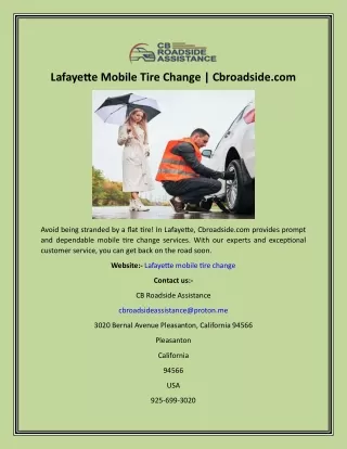 Lafayette Mobile Tire Change  Cbroadside