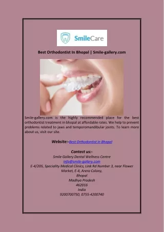 Best Orthodontist In Bhopal Smile-gallery.com