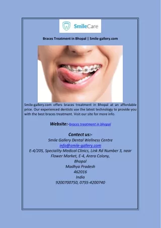 Braces Treatment in Bhopal Smile-gallery.com