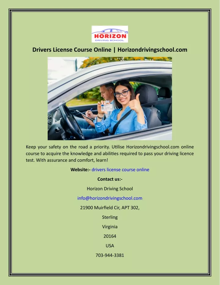 drivers license course online