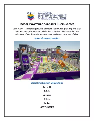 Indoor Playground Suppliers  Gem-jo.com