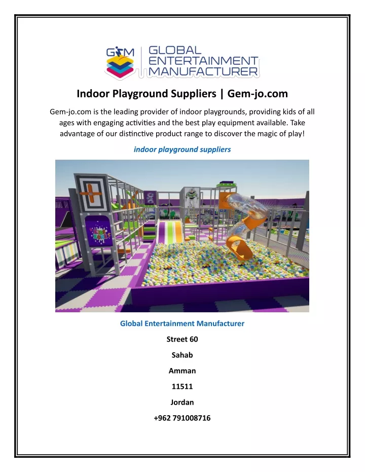 indoor playground suppliers gem jo com