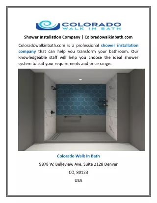 shower installation company coloradowalkinbath com