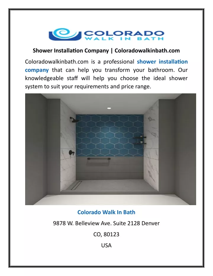 shower installation company coloradowalkinbath com