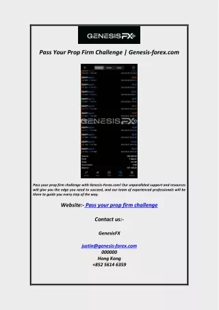 Pass Your Prop Firm Challenge  Genesis-forex.com