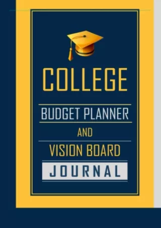 ⭐DOWNLOAD⭐ Book [PDF]  College Budget Planner and Vision Board Journal: Navy Blu